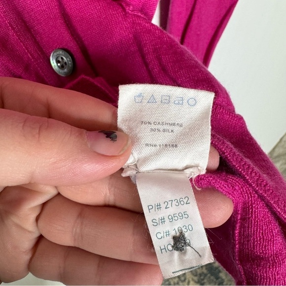 Anthropologie Martin + Osa Cashmere Silk Blend Hot Pink Cardigan Size Xsmall - Picture 5 of 5